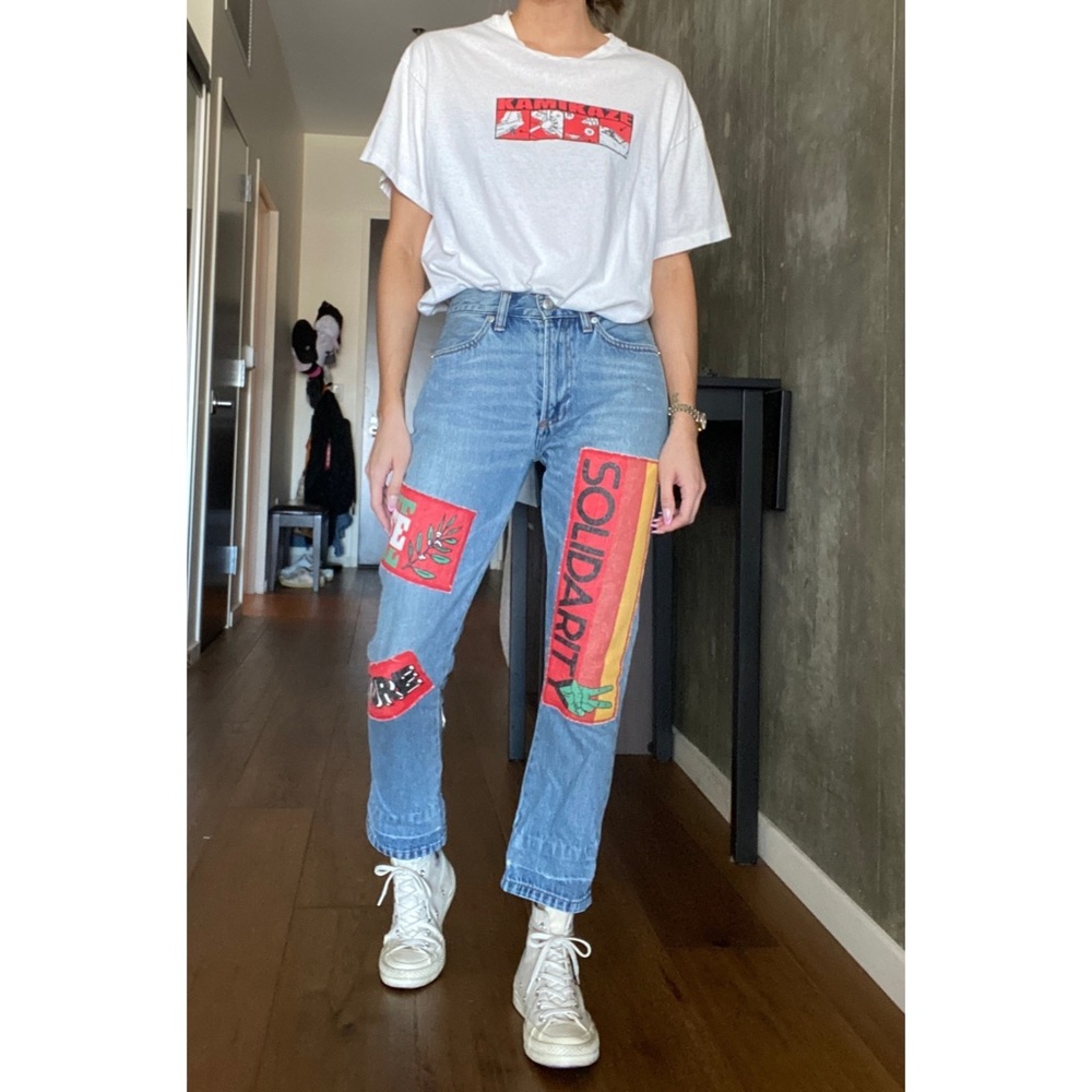 🔥MARC JACOBS PATCHED JEANS😍
